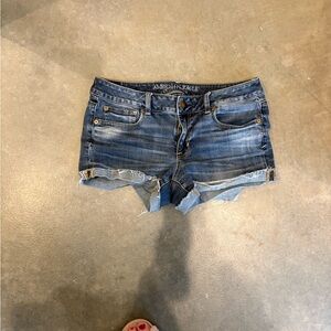 American Eagle Outfitters Distressed Blue Jean Shorts